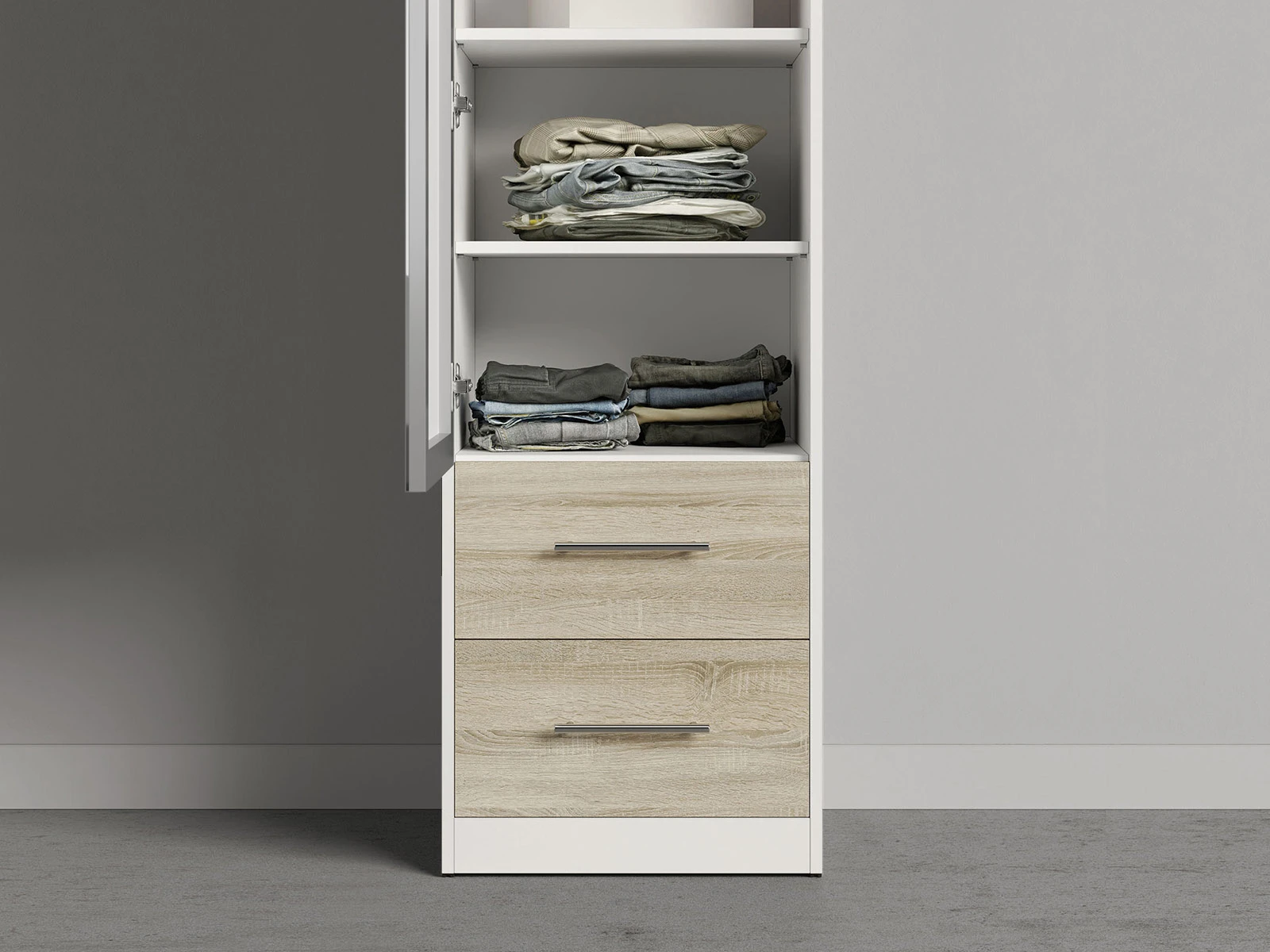 Cabinet 50 cm (Standard 45 cm depth) White / Mirror / Oak Sonoma picture 7