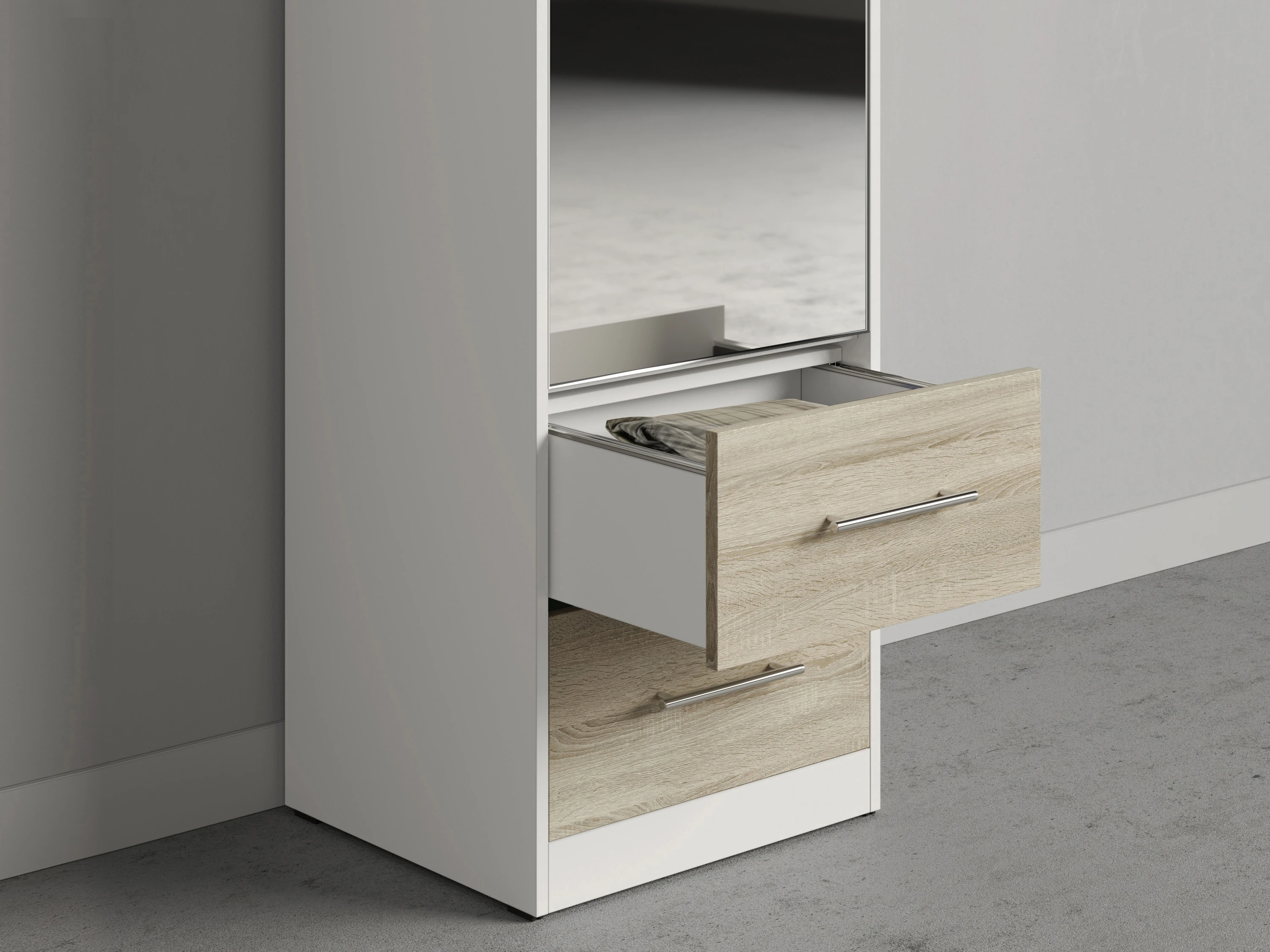 Cabinet 50 cm (Standard 45 cm depth) White / Mirror / Oak Sonoma picture 3