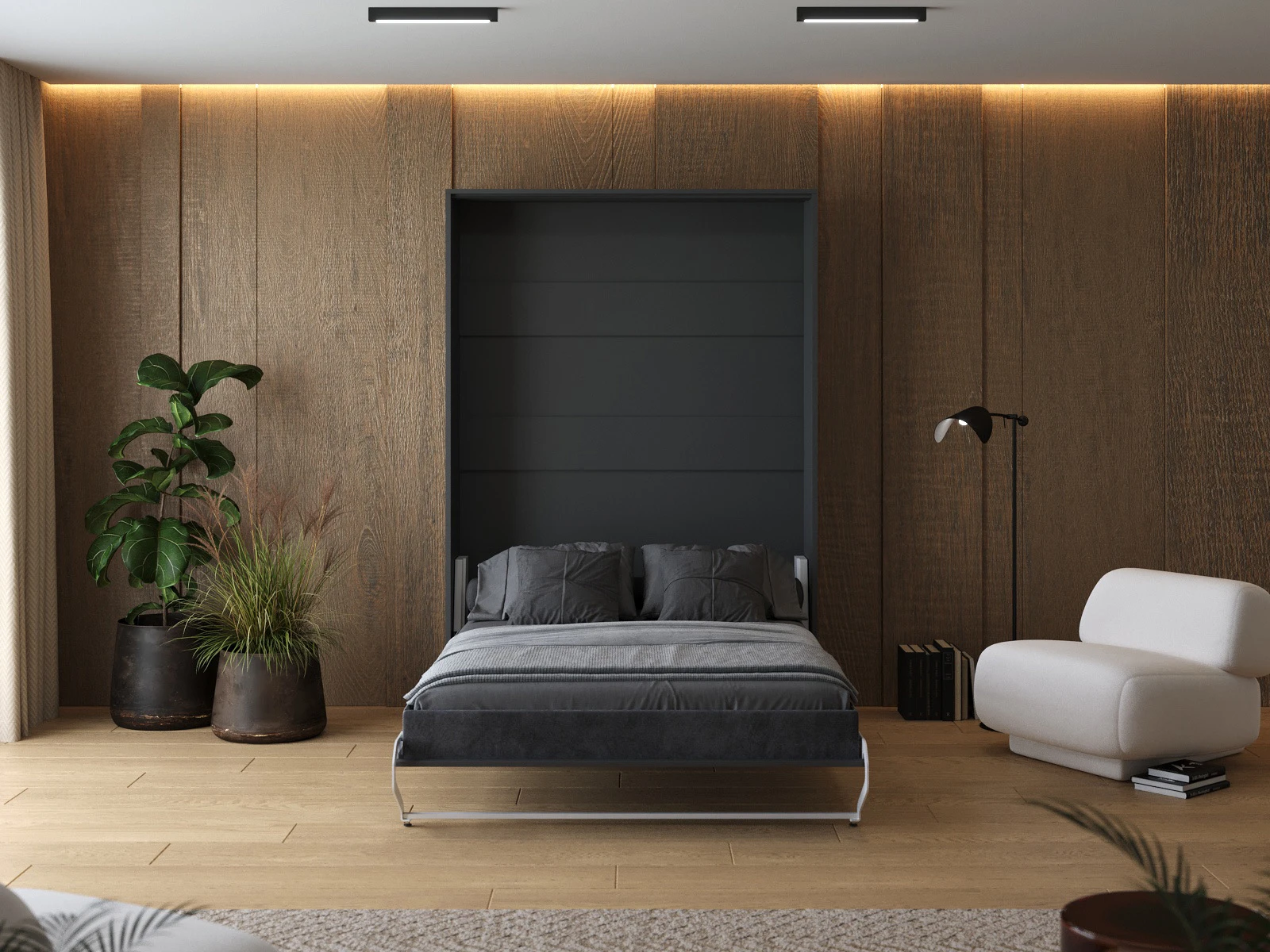 Murphy Bed 140x200 Vertical (M1 40cm depth) Anthracite picture 5