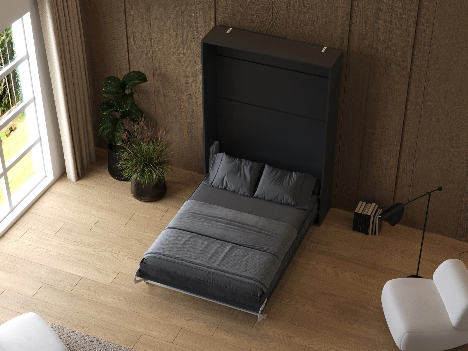 Murphy Bed 140x200 Vertical (M1 40cm depth) Anthracite picture 7