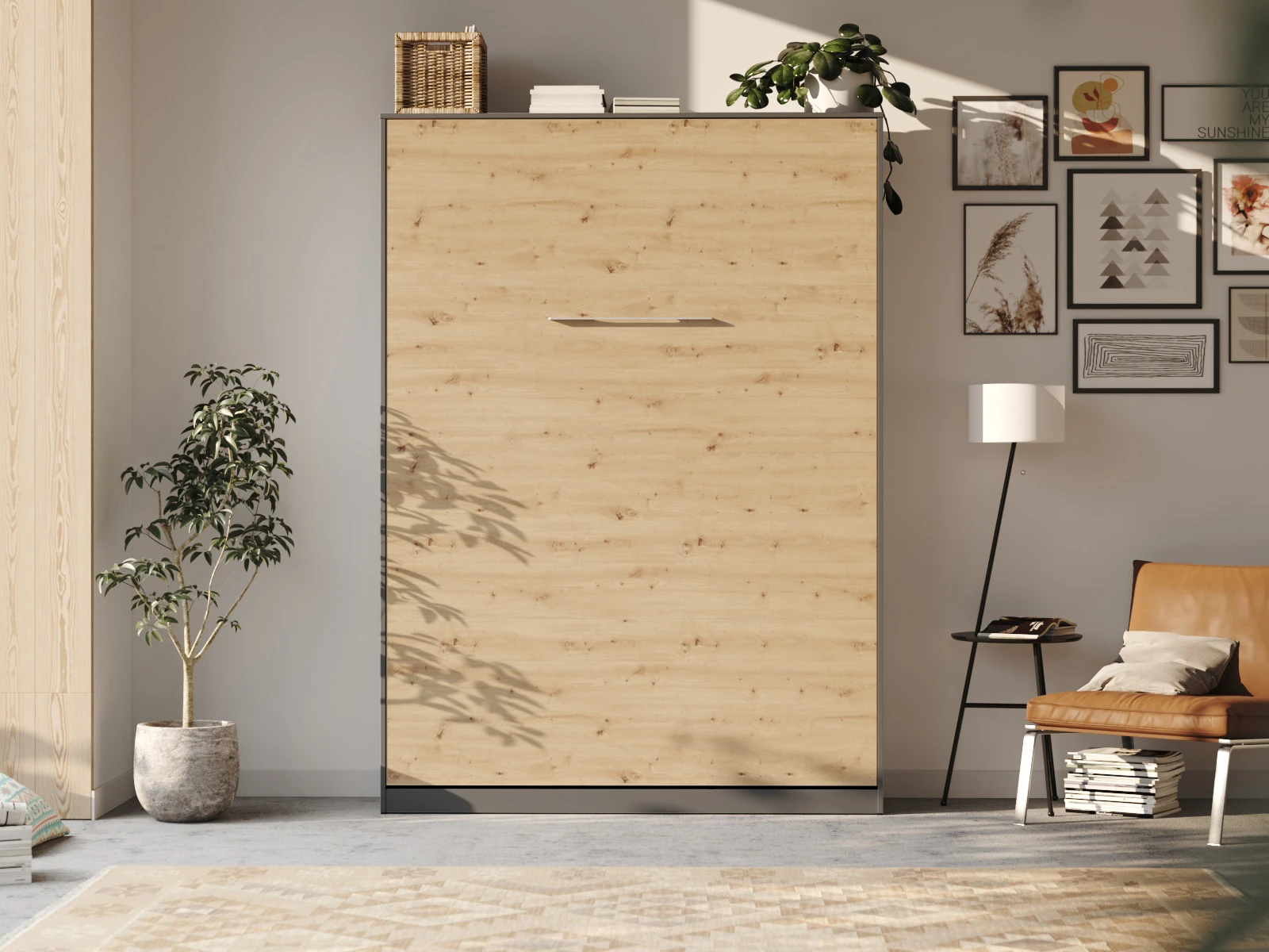 Murphy bed 140x200V Depth 45cm Anthracite/Wild Oak picture 5
