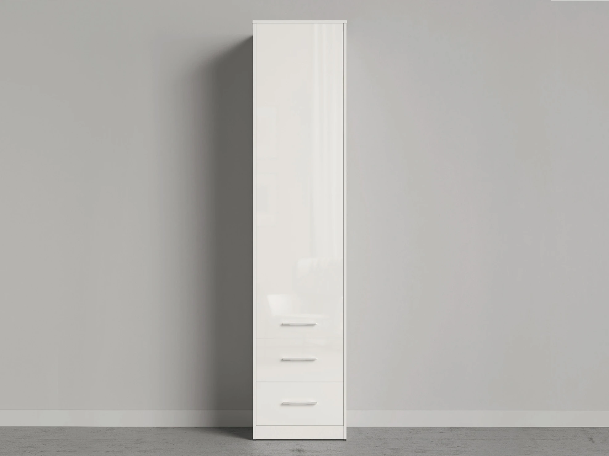 1 Cabinet 50 cm wide (Standard 45 cm depth) White / White Gloss