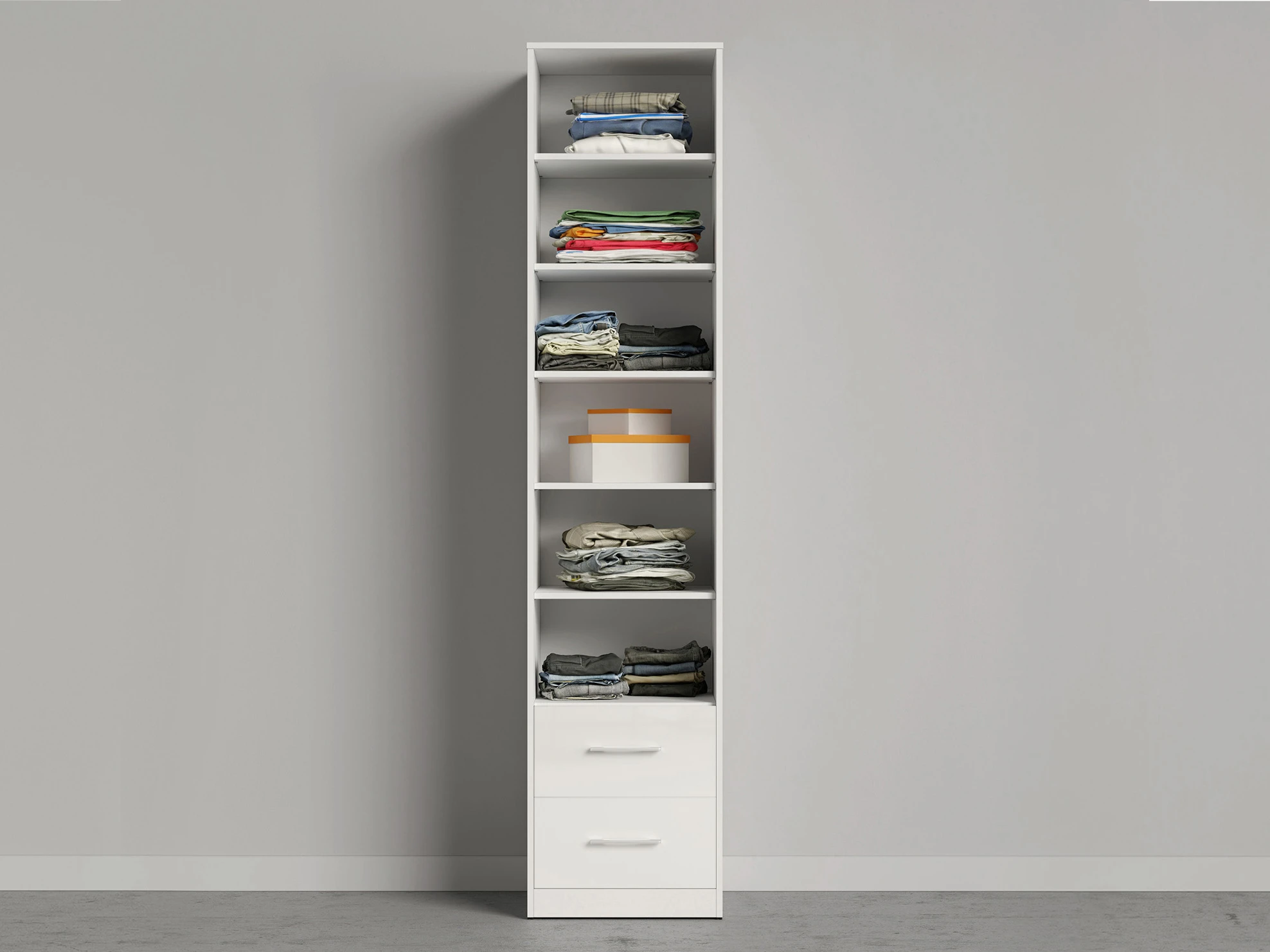 2 Cabinet 50 cm wide (Standard 45 cm depth) White / White Gloss