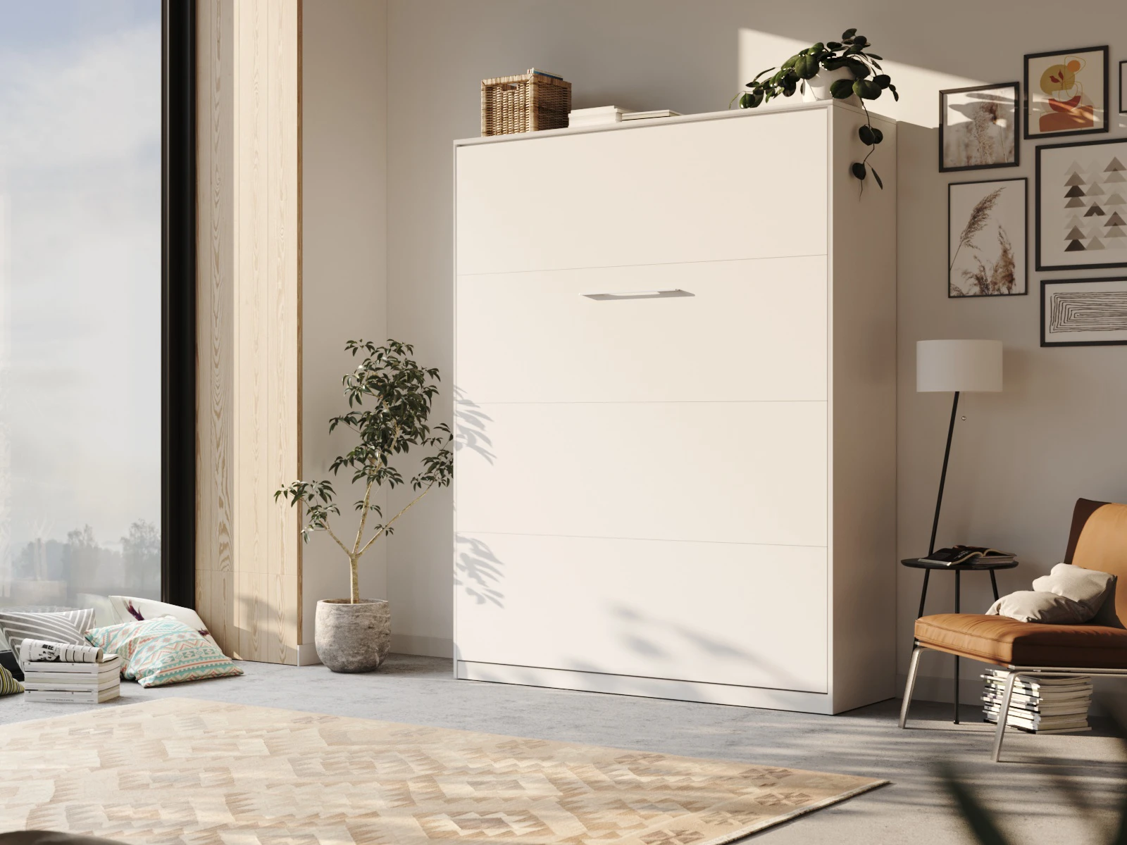 Murphy bed 160x200V Depth 55cm White picture 1