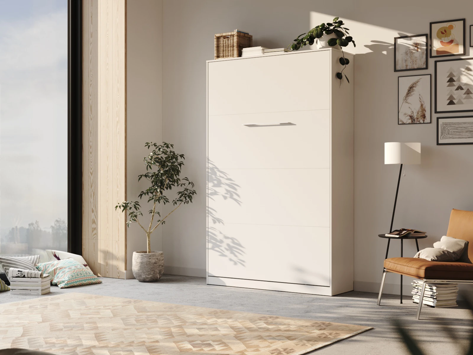 Murphy bed 120x200V Depth 45cm White picture 2