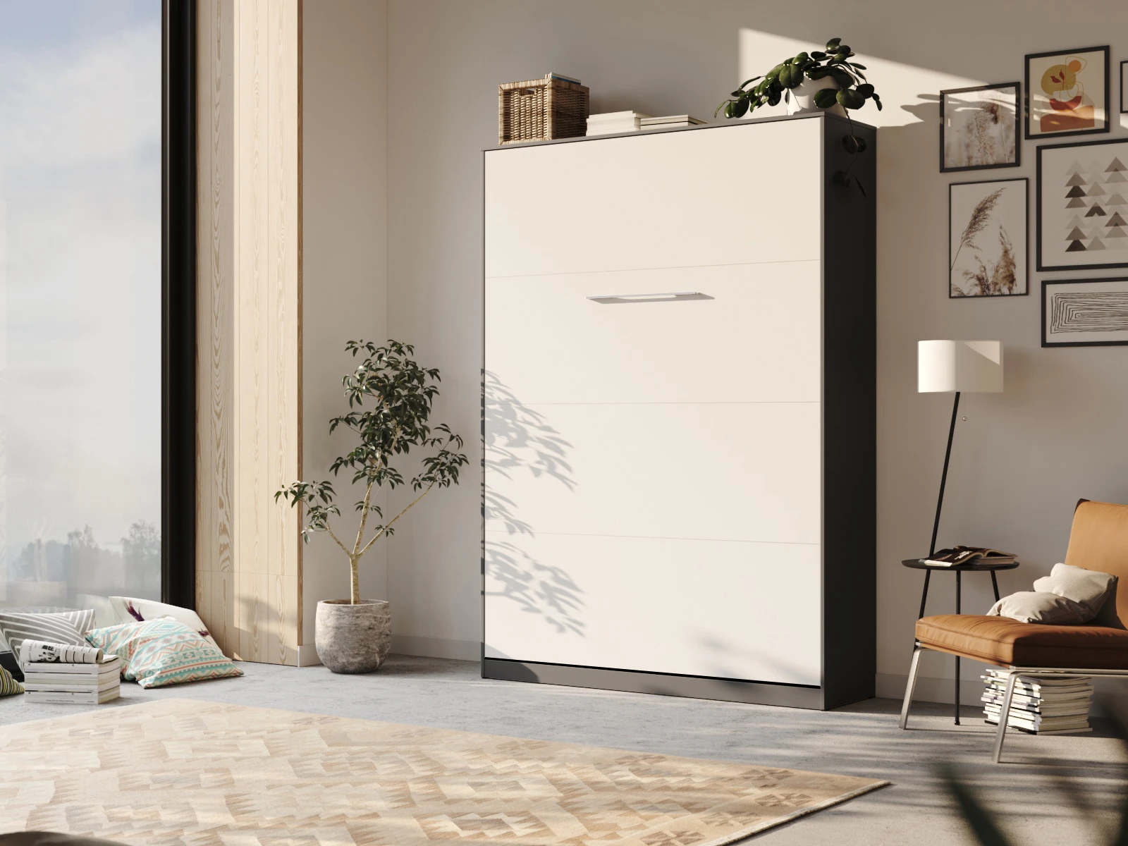 Murphy bed 140x200V Depth 45cm Anthracite/White picture 1