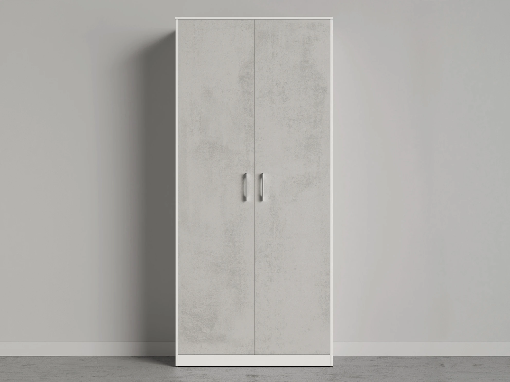 1 Closet 100x220 cm (Standard 45 cm depth) White / Concrete