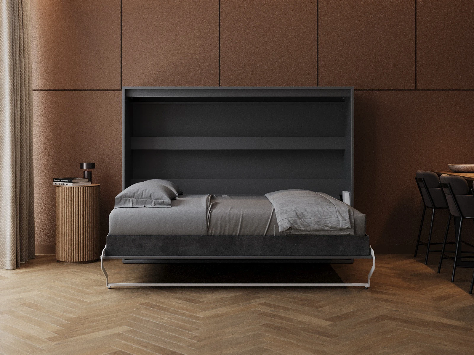 Murphy Bed 160x200 Horizontal (M2 55cm depth) Anthracite picture 5