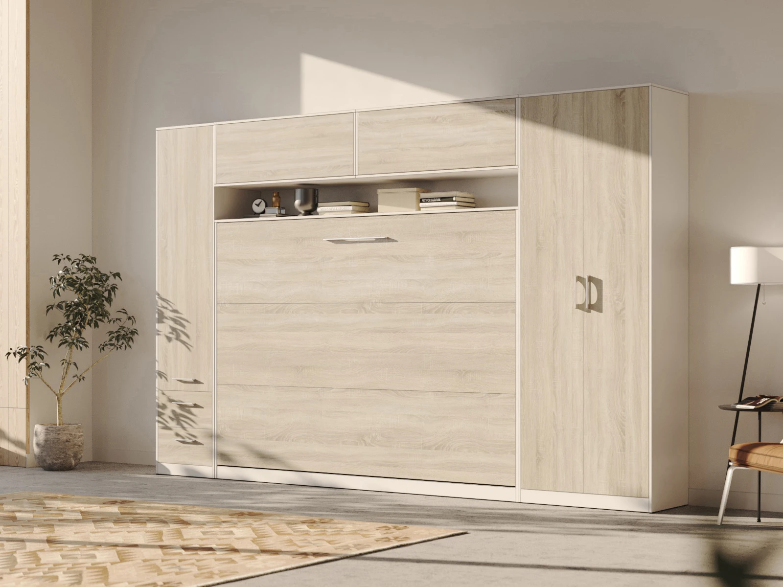 Wall cabinet - One door White / Oak Sonoma picture 5