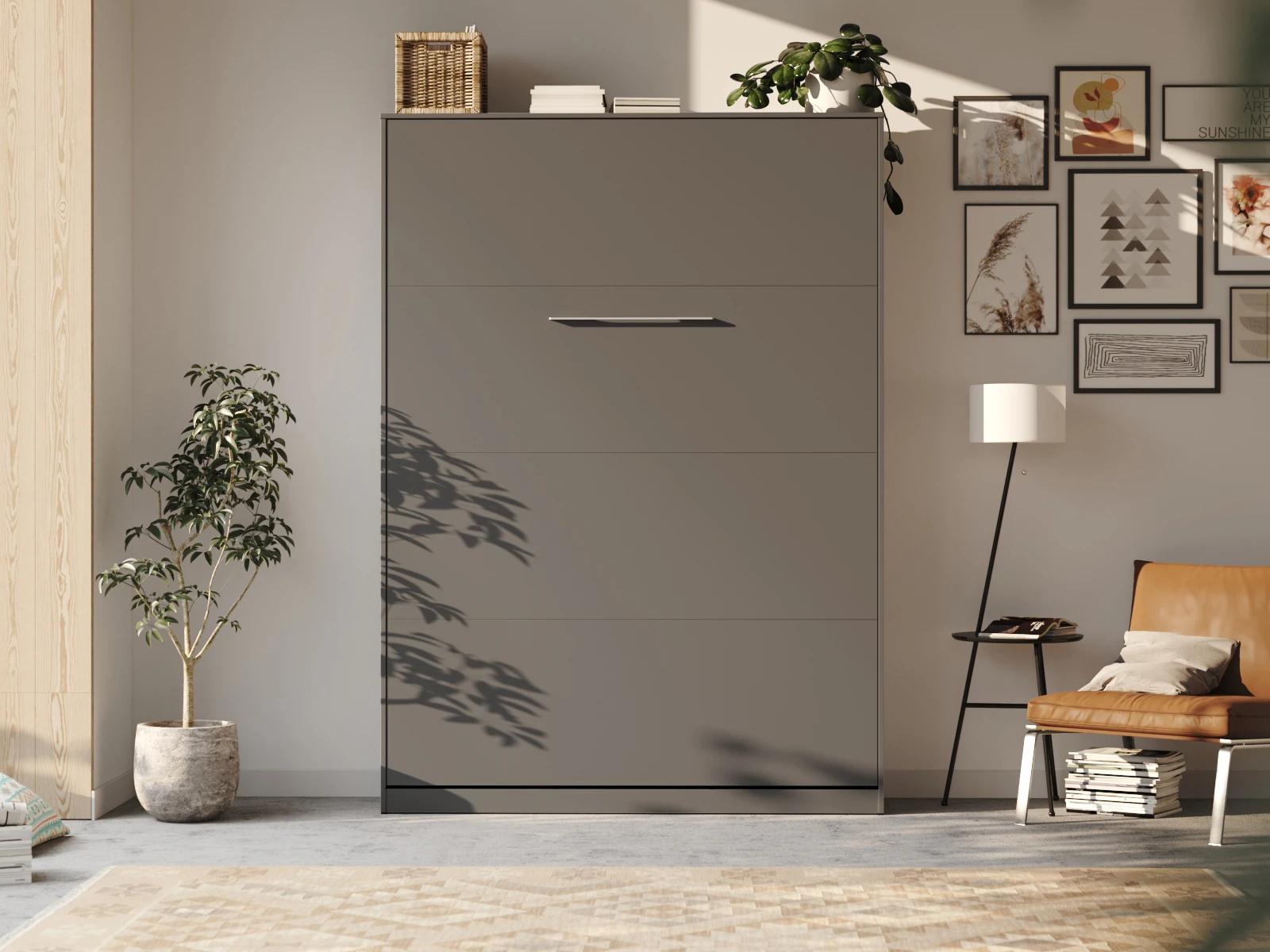 Murphy bed 140x200V Depth 45cm Anthracite picture 3