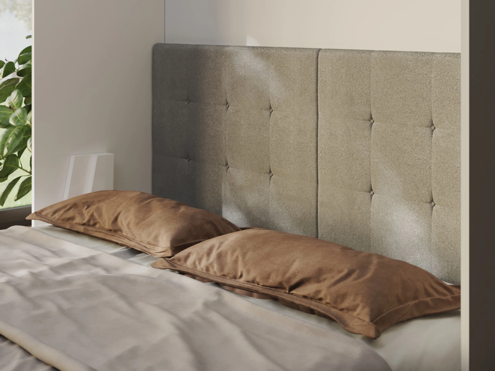 Upholstered back section for Murphy bed Standard 160x200 Grey melange picture 1