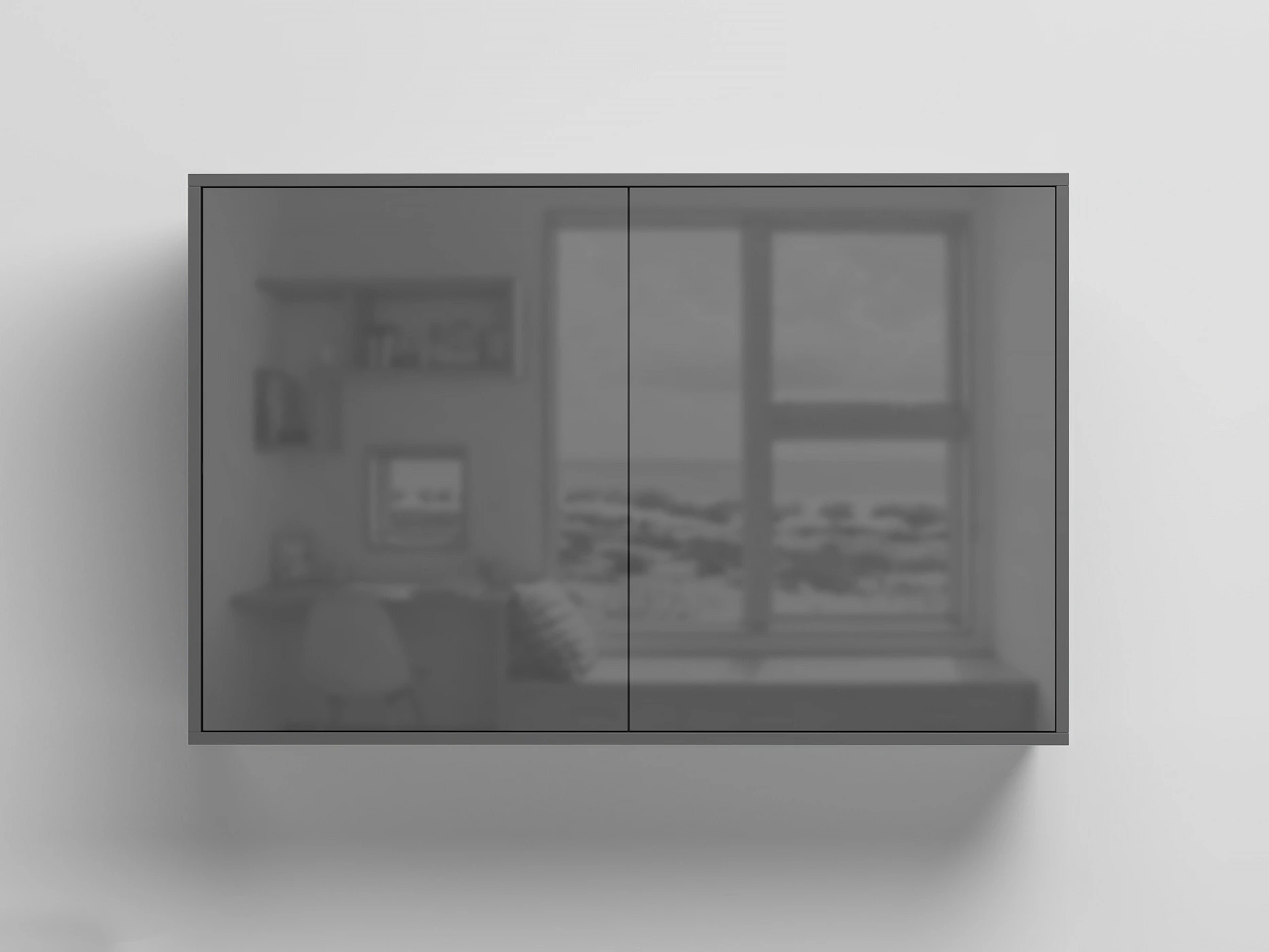 Wall cabinet with 2 doors Anthracite / Anthracite high gloss picture 1