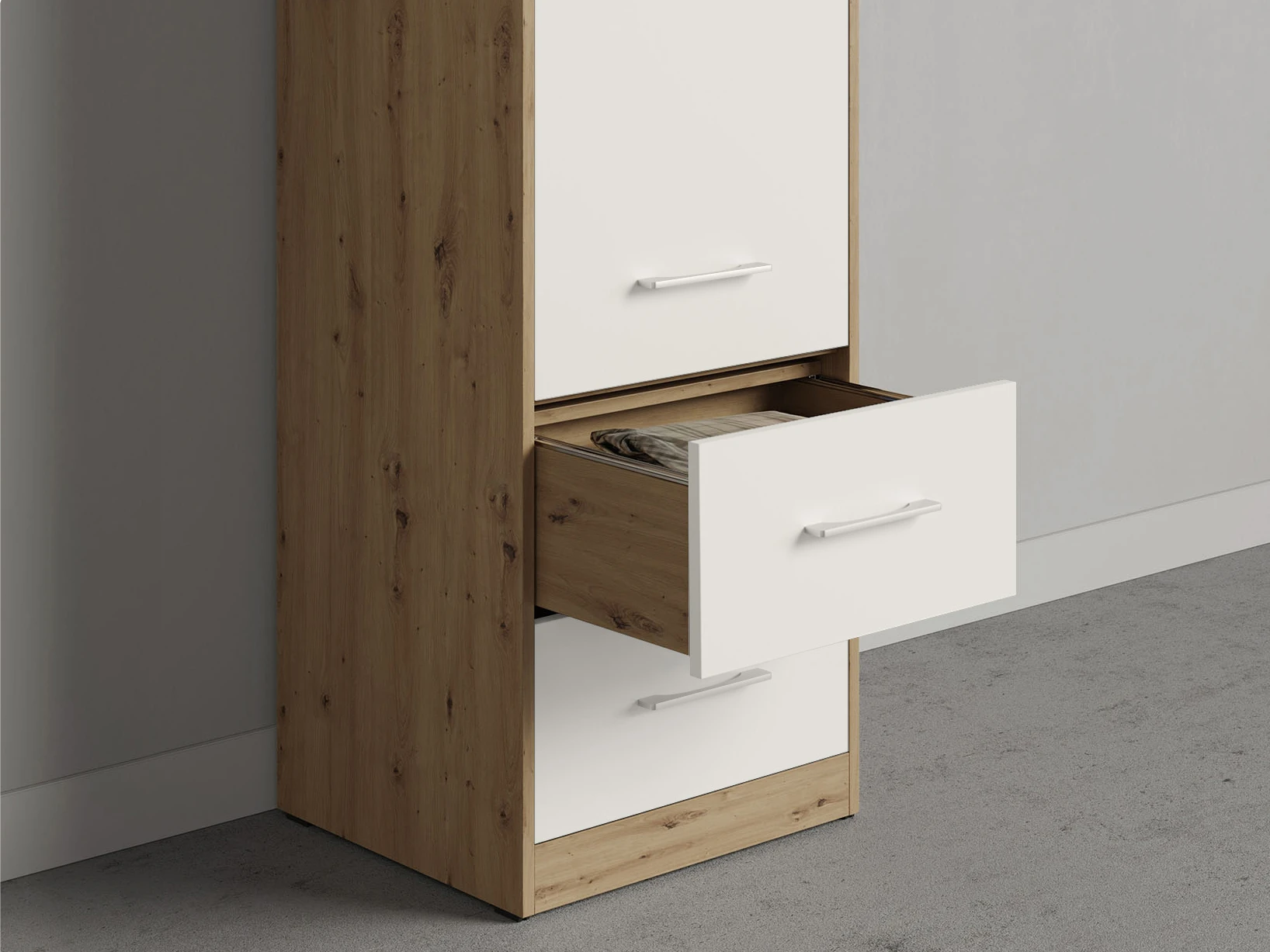 Cabinet 50 cm wide (Standard 45 cm depth) Wild Oak / White picture 4