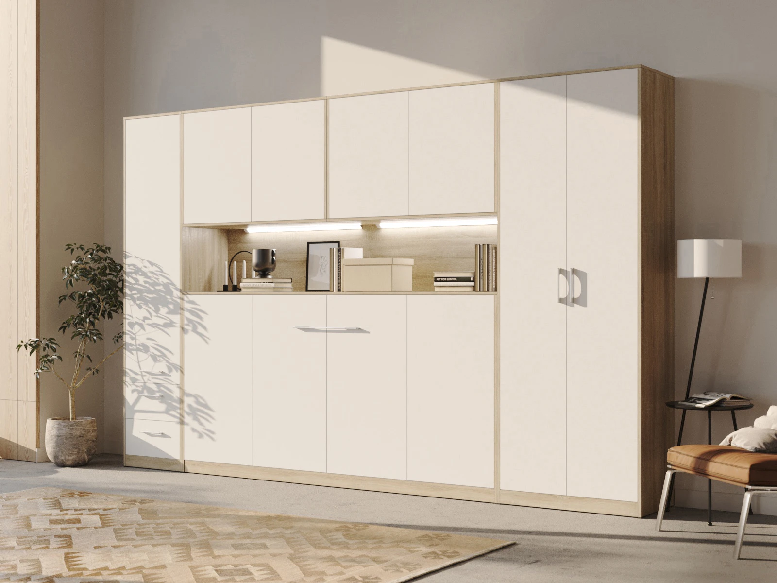 Wall Cabinet with 2 doors Oak Sonoma / White   picture 1