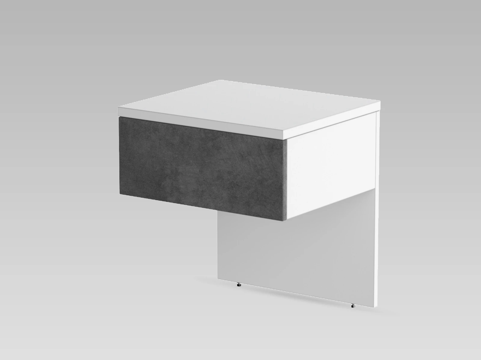 2 Bedside table (40cm depth) White / Anthracite Stoff