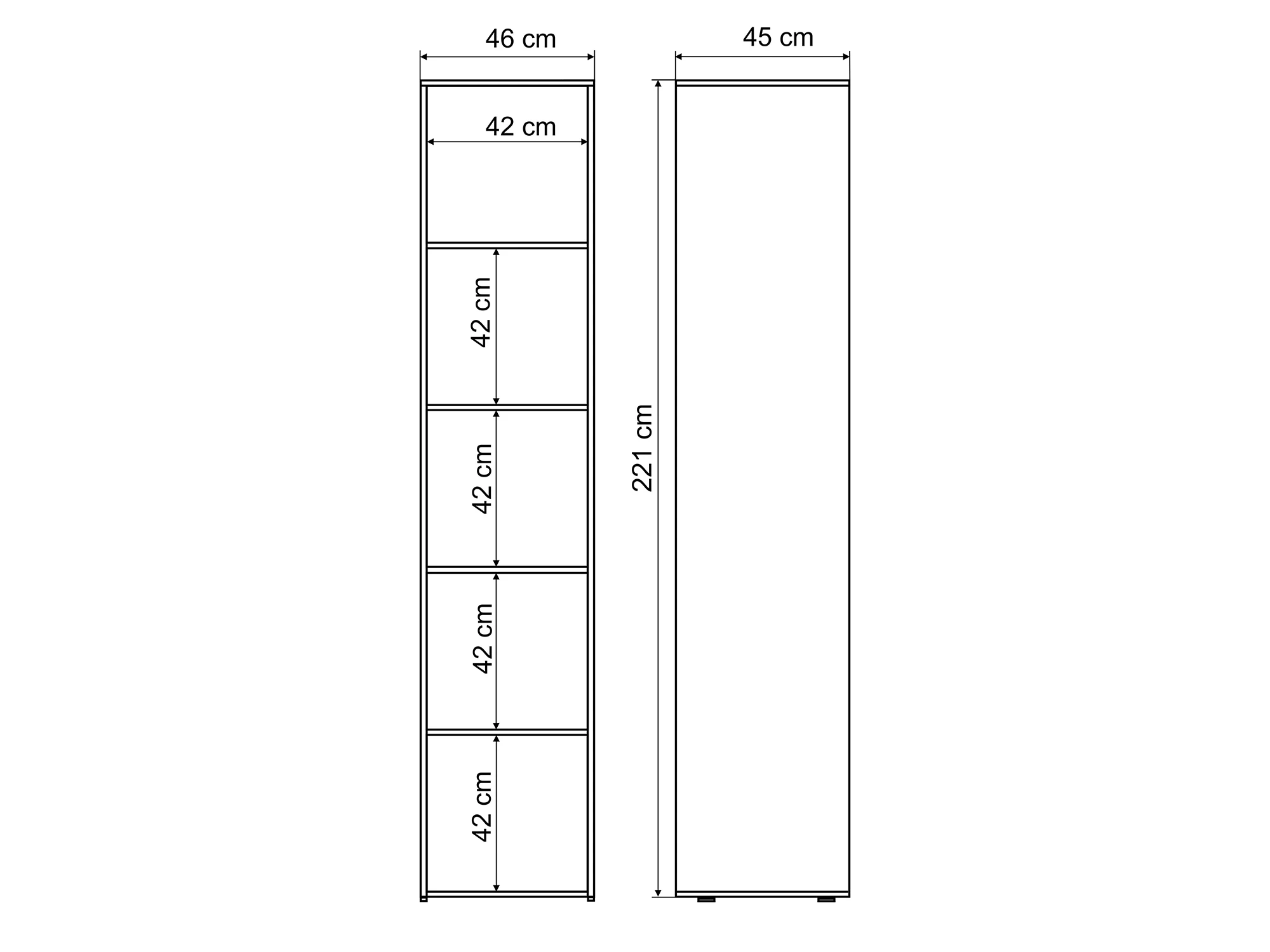 Shelf 46x200 cm (Standard 45 cm depth) White picture 17