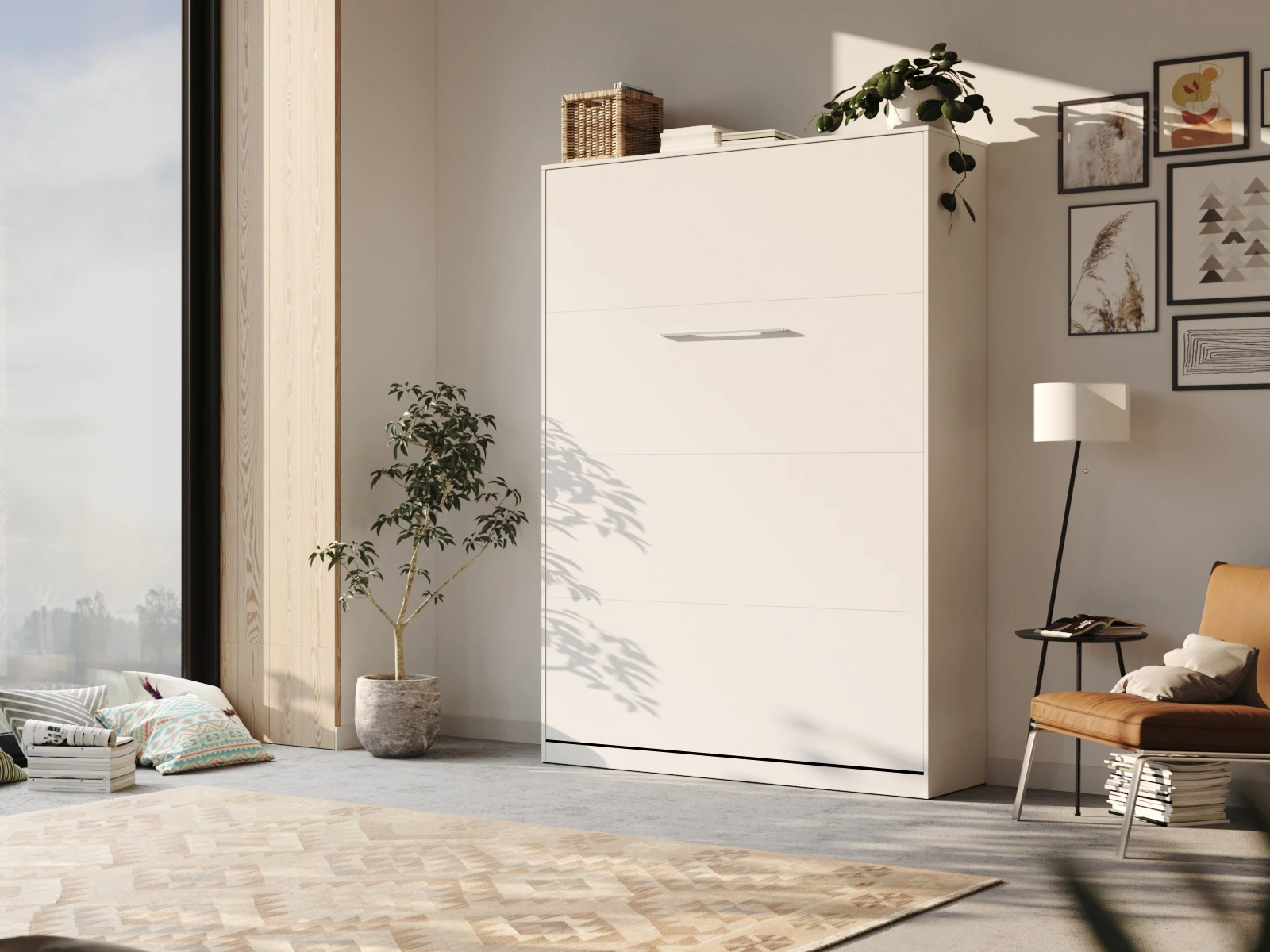 Murphy bed 140x200V Depth 45cm White picture 1