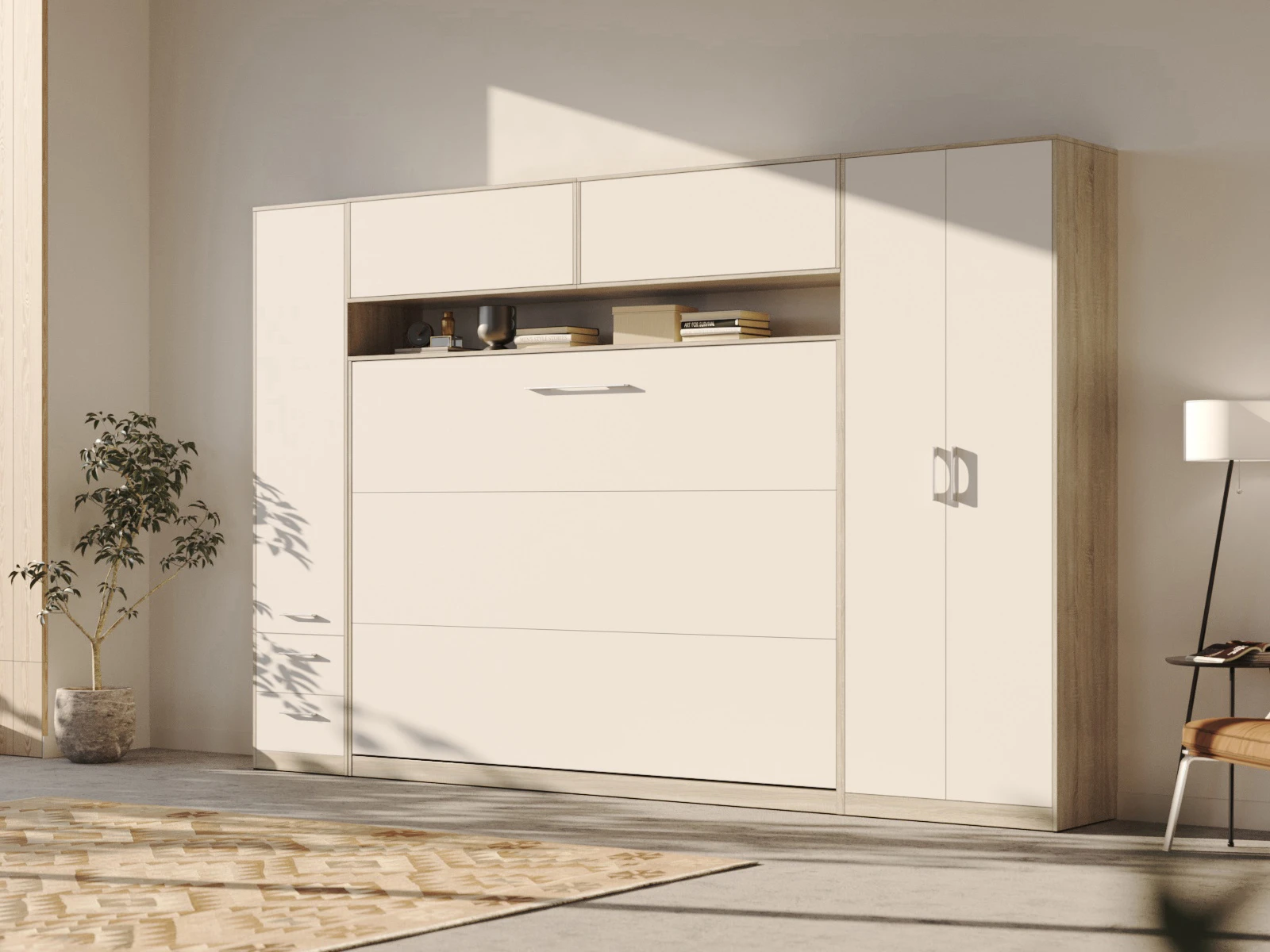 Wall cabinet - One door Oak Sonoma / White picture 4