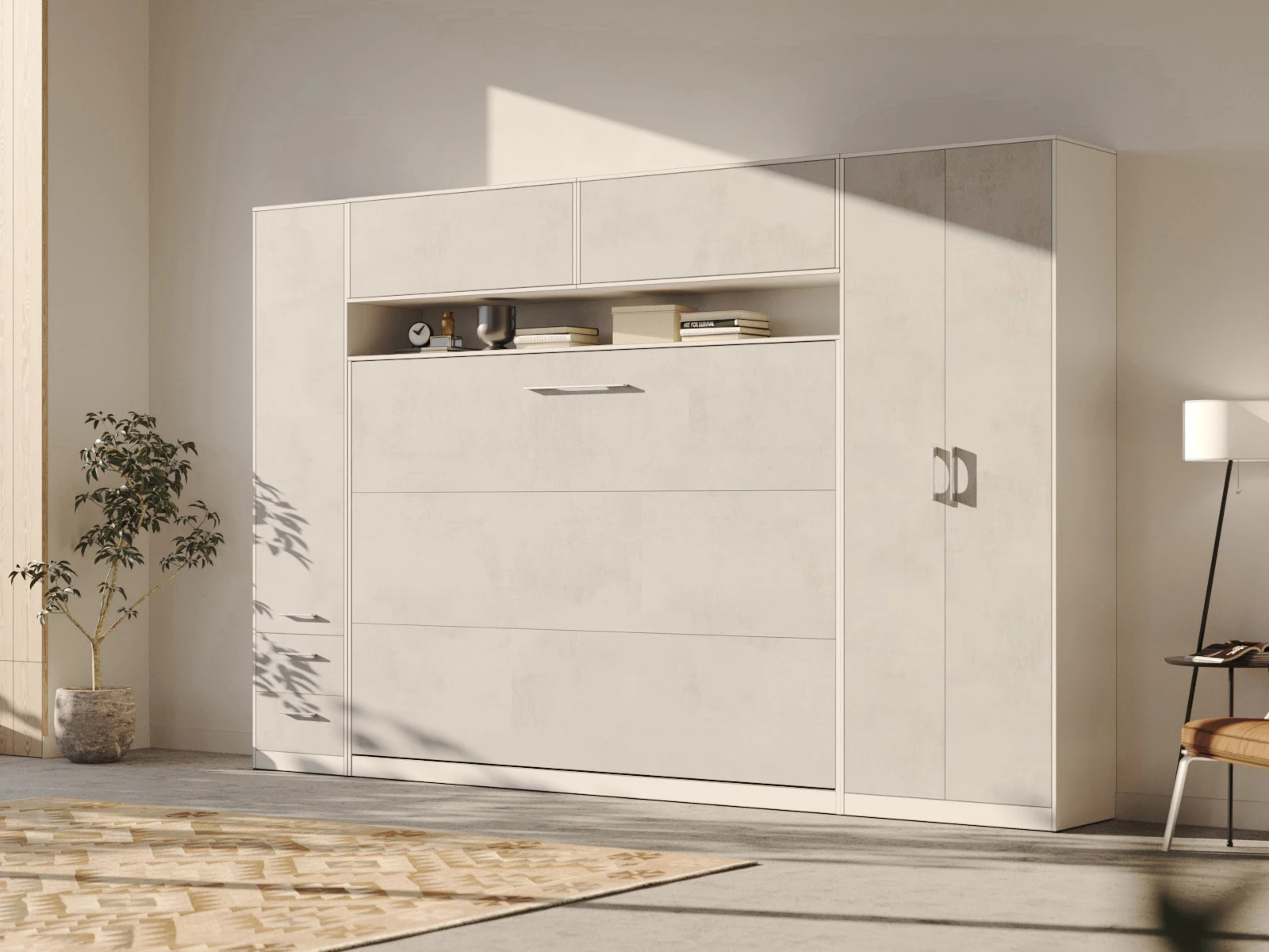 Wall cabinet - One door White / Concrete picture 4