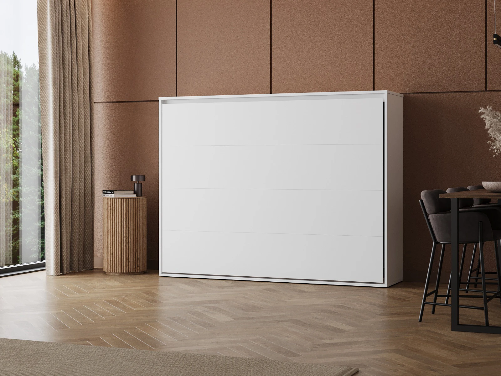 Murphy Bed 140x200 Horizontal (M2 55cm depth) White picture 4