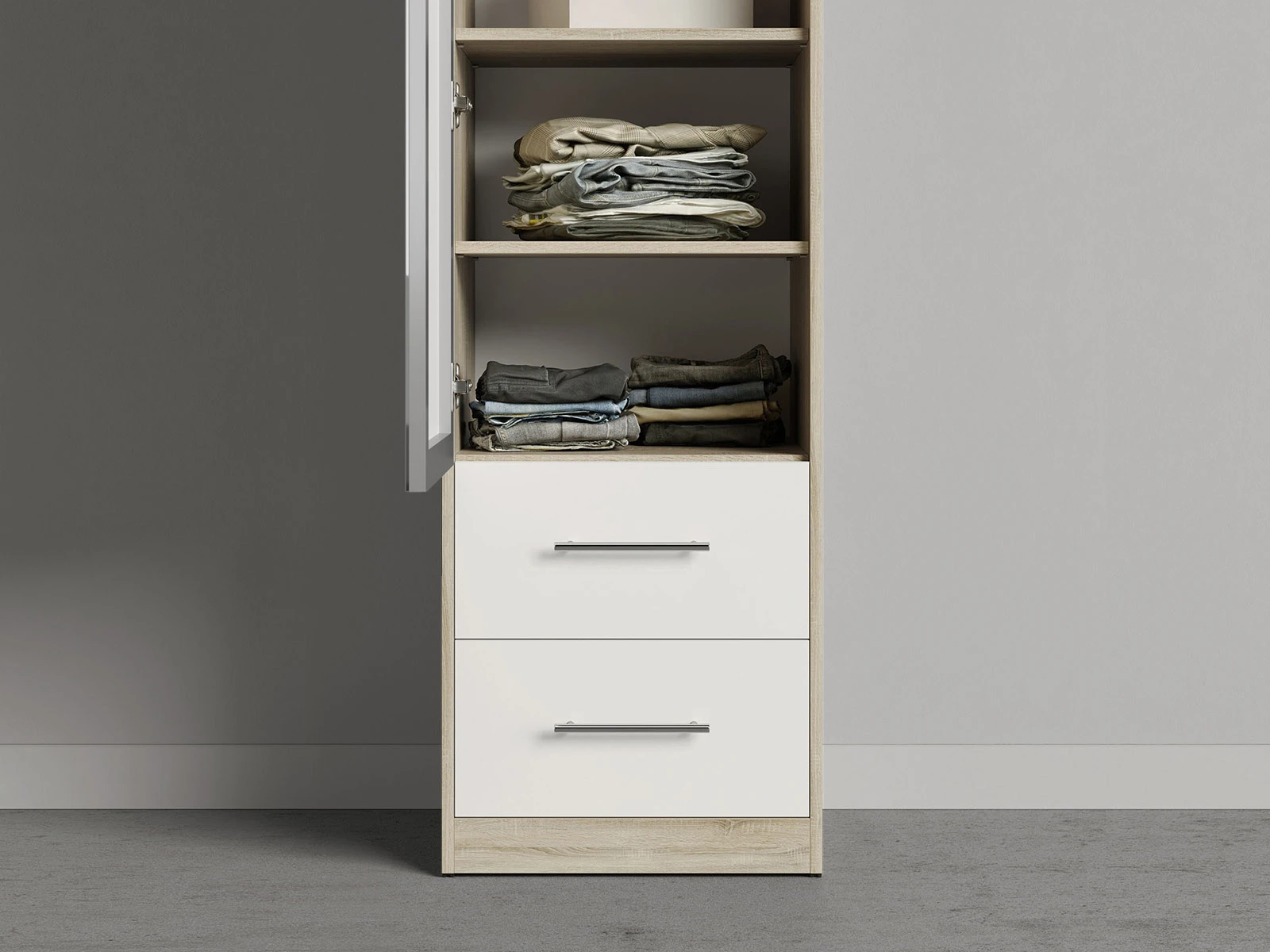 Cabinet 50 cm (Standard 45 cm depth) Oak Sonoma / Mirror / White picture 7