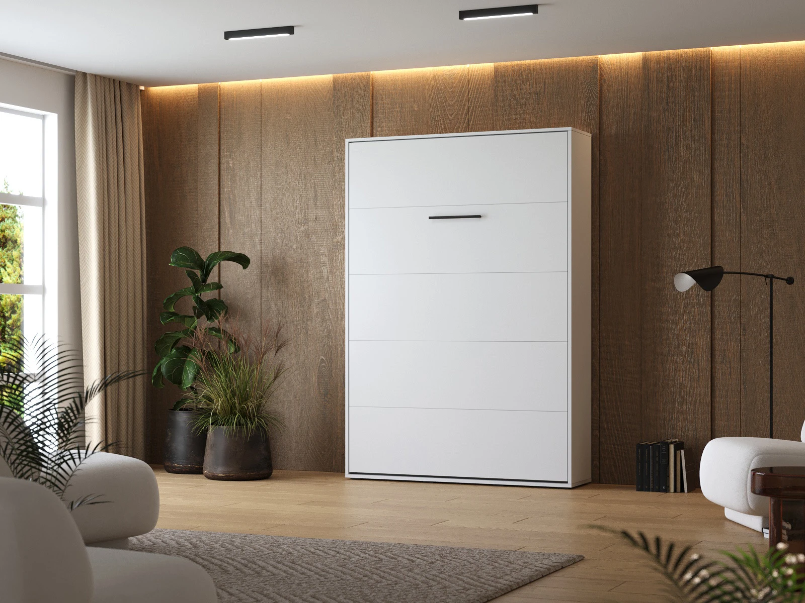 Murphy Bed 140x200 Vertical (M1 40cm depth) White  picture 1