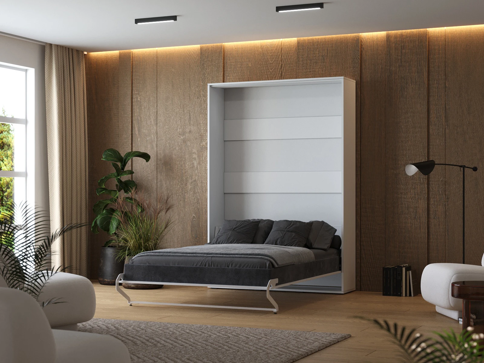 Murphy Bed 140x200 Vertical (M1 40cm depth) White  picture 2