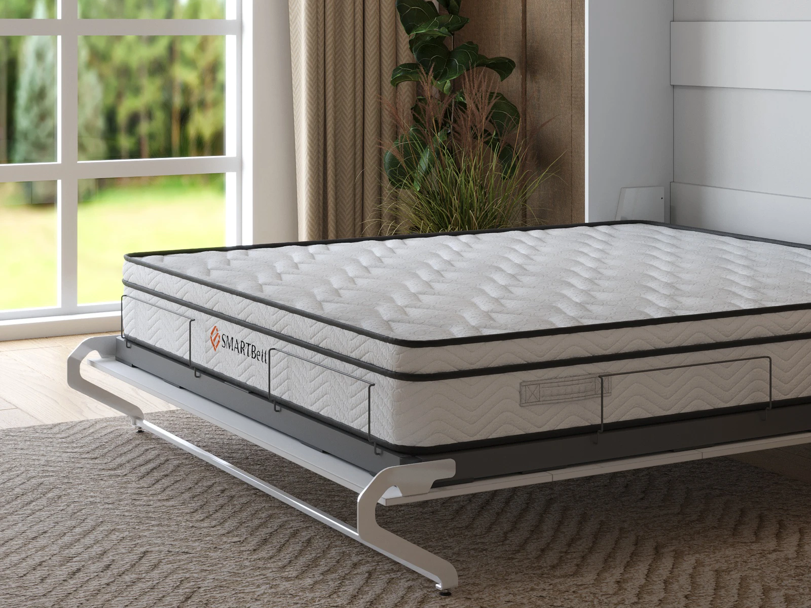 Muphy Bed 180x200 Vertical (M1) White / White Gloss picture 13