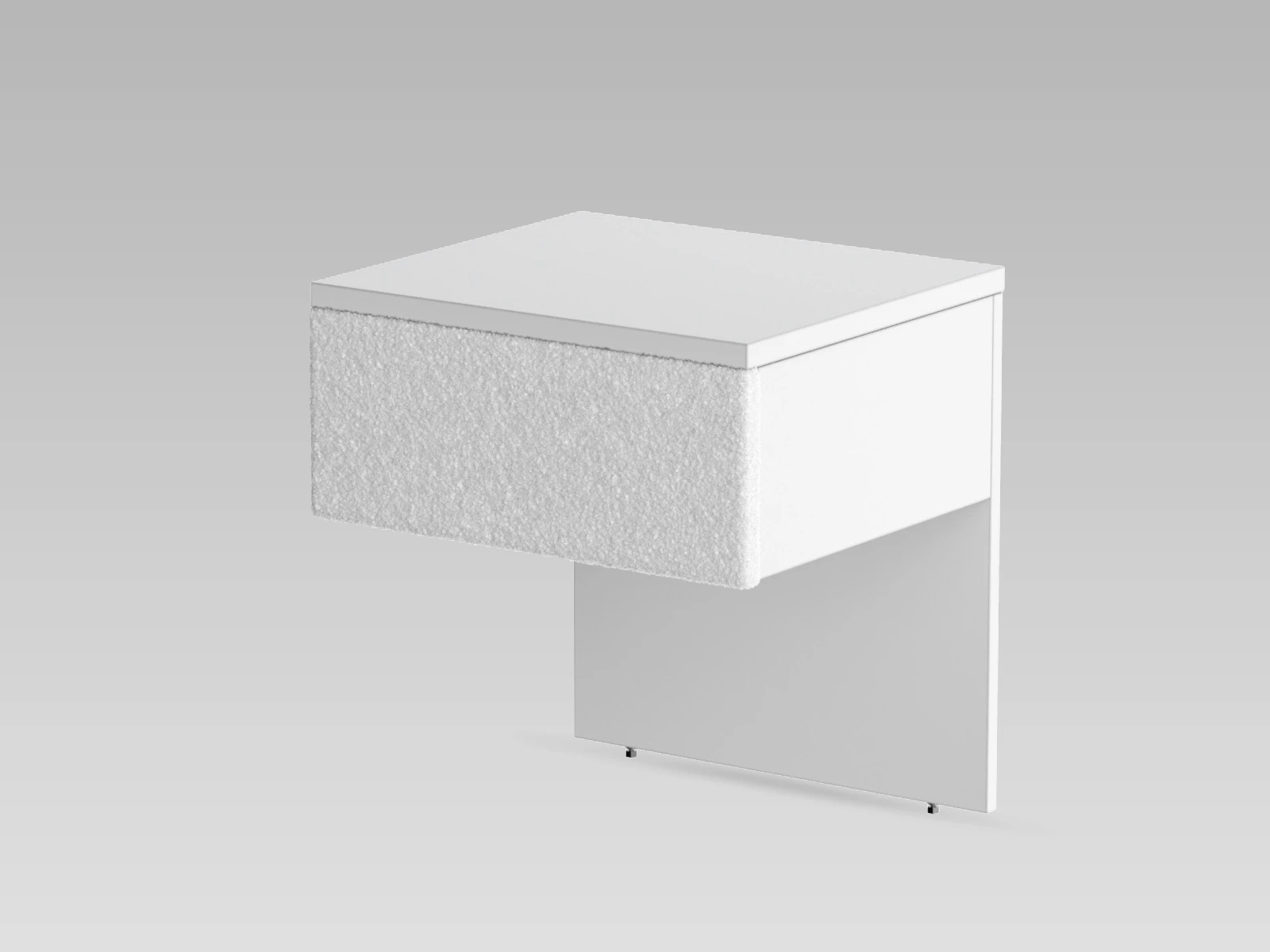 Bedside table (40cm depth) White / White Stoff picture 2