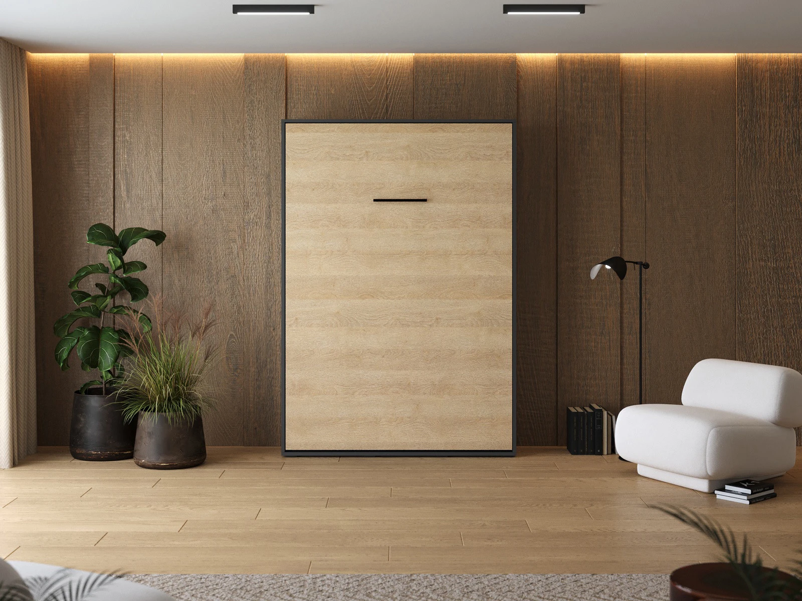 Murphy Bed 140x200 Vertical (M1 40cm depth) Anthracite I Kaiserberg Oak picture 3