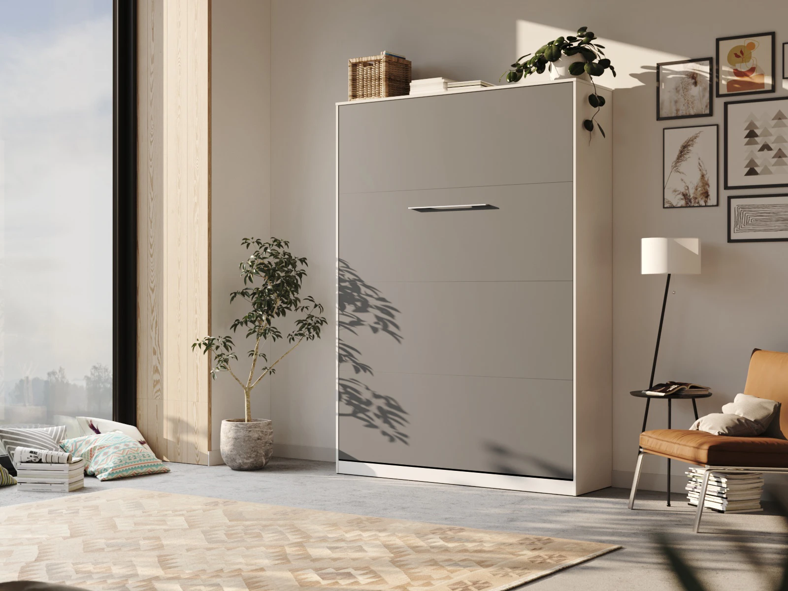 Murphy bed 140x200V Depth 45cm White/Anthracite picture 1