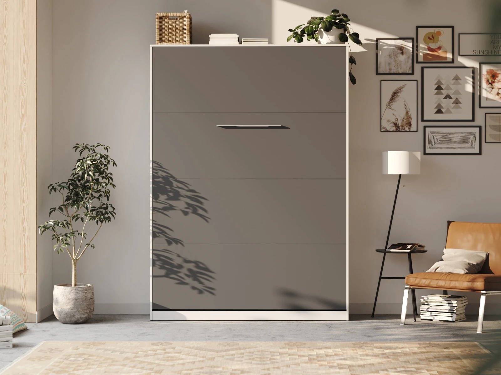 Murphy bed 140x200V Depth 45cm White/Anthracite picture 3